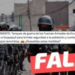 (Video) “Tanques de guerra de las Fuerzas Armadas de Ecuador entran a Guayaquil”: #Falso