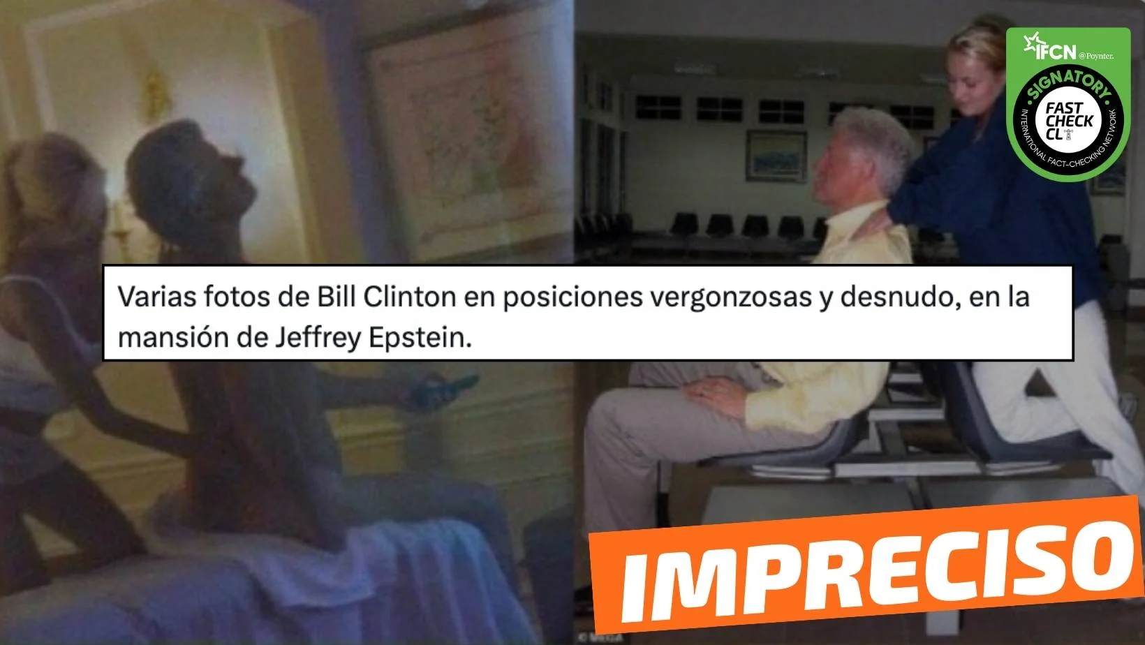 Varias fotos de Bill Clinton en posiciones vergonzosas y desnudo, en la  mansión de Jeffrey Epstein