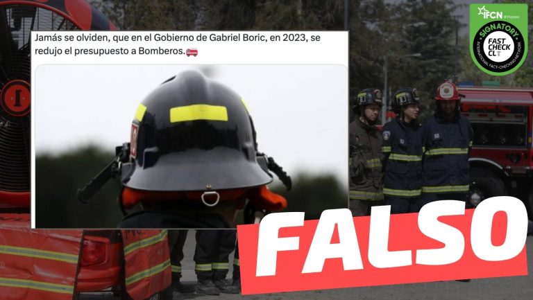 Lee más sobre el artículo “En el Gobierno de Gabriel Boric, en 2023, se redujo el presupuesto a Bomberos”: #Falso