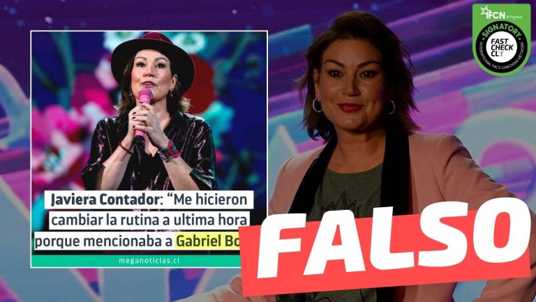 Lee más sobre el artículo (Imagen) Javiera Contador: “Me hicieron cambiar la rutina a última hora, porque mencionaba a Gabriel Boric”: #Falso