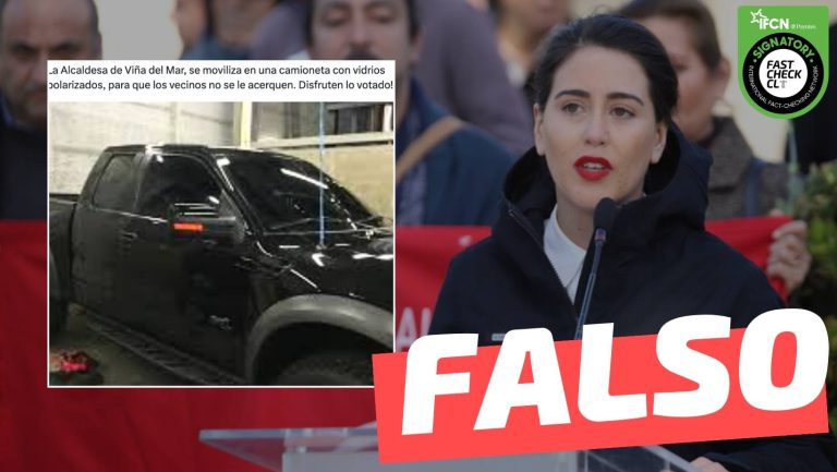 Lee más sobre el artículo (Imagen) “La alcaldesa de Viña del Mar se moviliza en una camioneta con vidrios polarizados para que los vecinos no se le acerquen”: #Falso