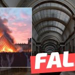 (Imagen) La Pirámide del Museo de Louvre (París) está en llamas: #Falso