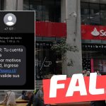 (Mensaje de texto) Banco Santander: “Tu cuenta se encuentra bloqueada por motivos de seguridad, ingrese aquí y valide sus datos”: #Falso