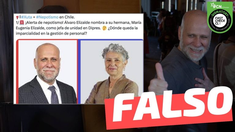 Read more about the article “Álvaro Elizalde nombra a su hermana, María Eugenia Elizalde, como jefa de unidad en Dipres”: #Falso