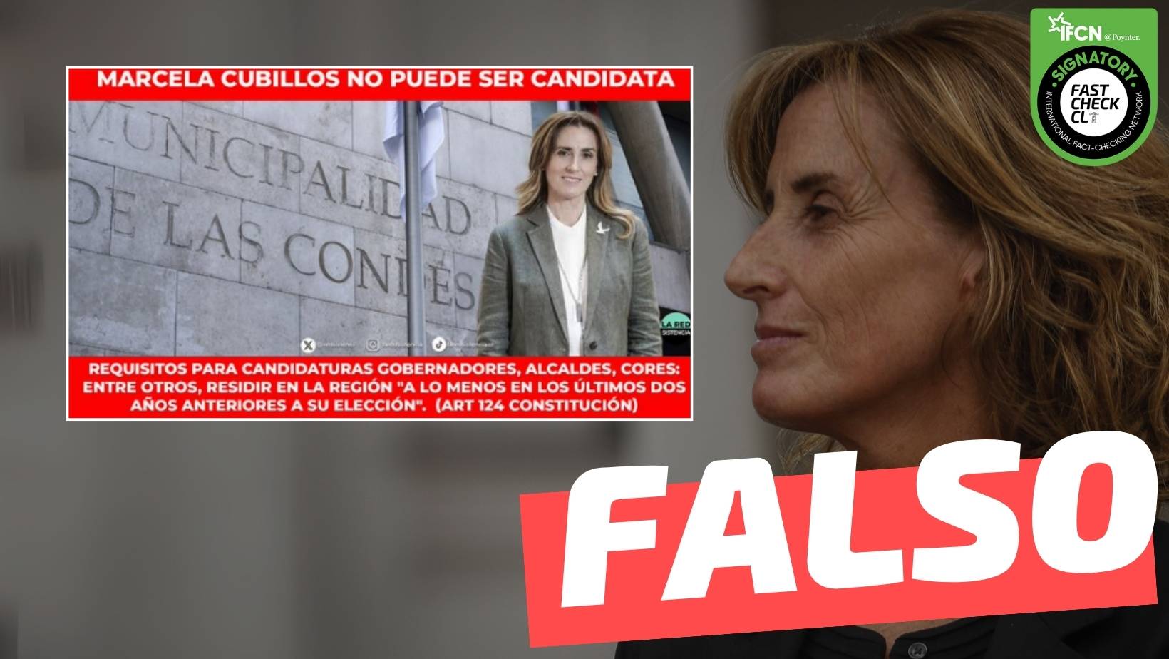 You are currently viewing “Marcela Cubillos no puede postular a ser candidata a alcaldesa de Las Condes”: #Falso