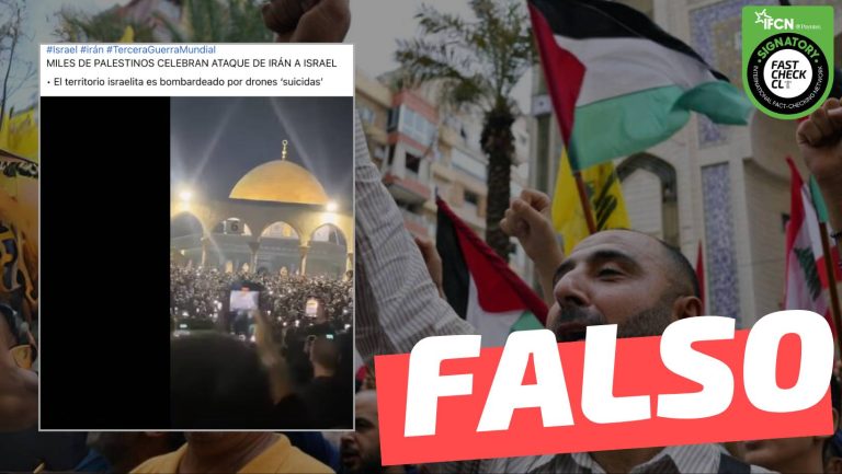 Read more about the article (Video) “Miles de palestinos celebran ataque de Irán a Israel”: #Falso