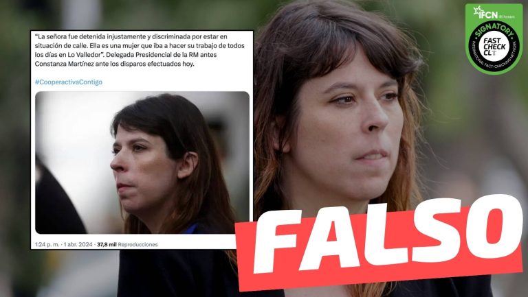 Read more about the article Delegada Presidencial RM, Constanza Martínez, dijo ante disparos en Lo Valledor: “La señora fue detenida injustamente y discriminada por estar en situación de calle”: #Falso