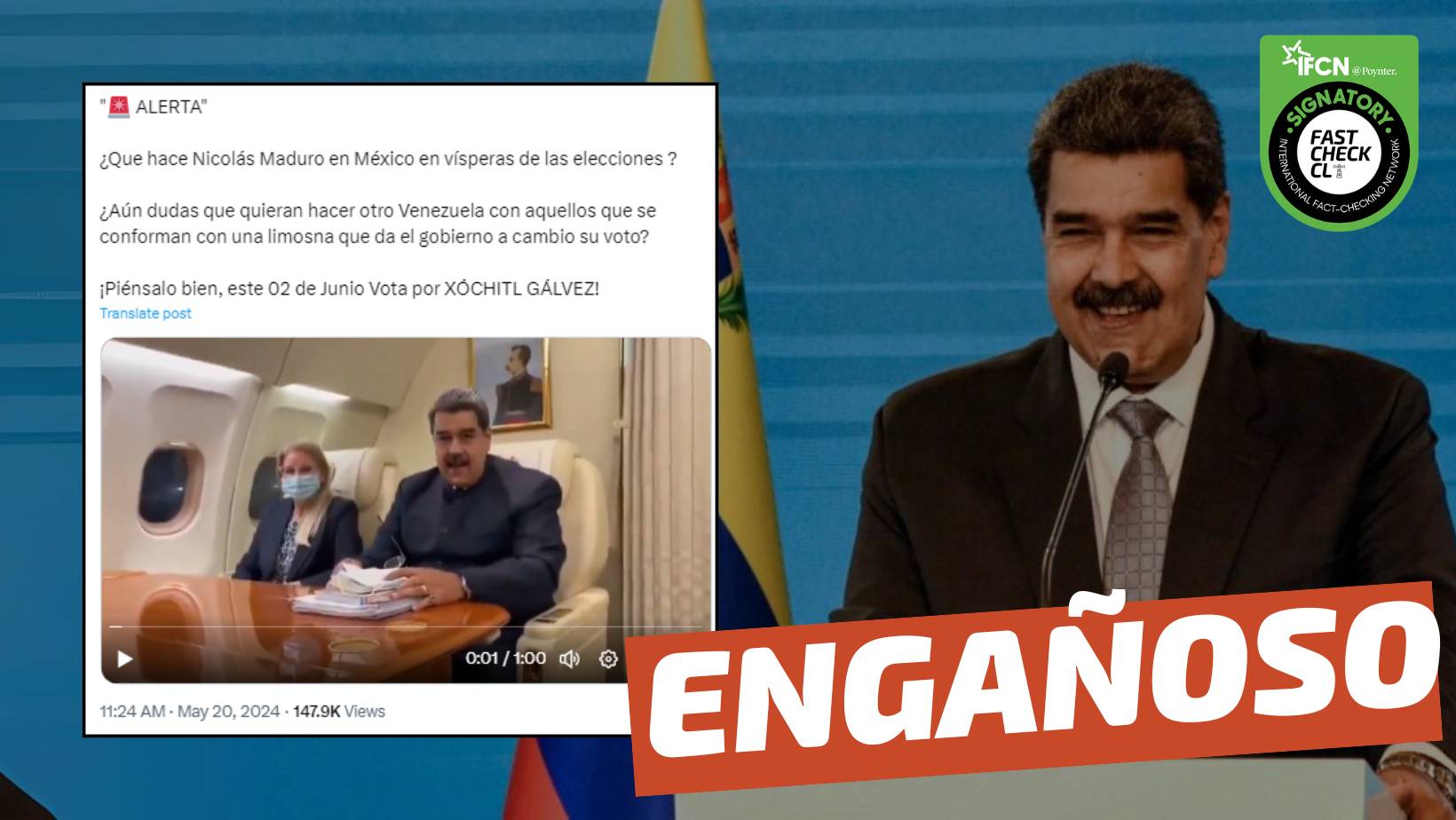 You are currently viewing (Video) “Nicolás Maduro en México en vísperas de las elecciones”: #Engañoso