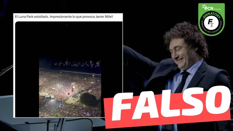 Lee más sobre el artículo (Video) “El Luna Park estallado” por el lanzamiento del libro de Javier Milei: #Falso