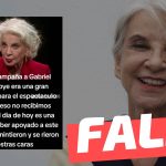 La actriz Gabriela Hernández dijo: “Yo le hice campaña a Gabriel Boric, era una gran oportunidad para el espectáculo teatral y de eso no recibimos nada, hasta el día de hoy es una gran estafa”: #Falso