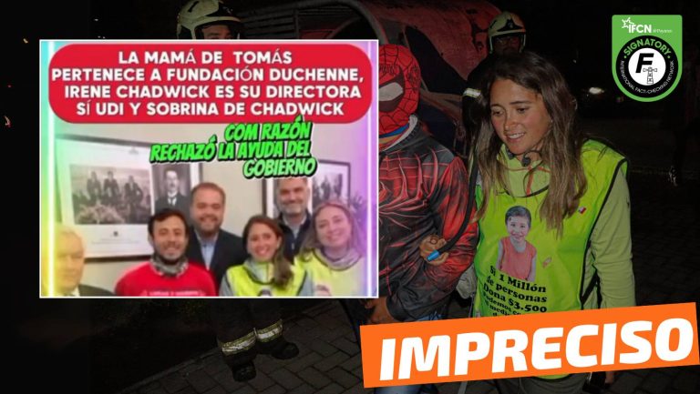 Read more about the article (Imagen) “La mamá de Tomás pertenece a la fundación Duchenne, Irene Chadwick es su directora y sobrina de Chadwick”: #Impreciso