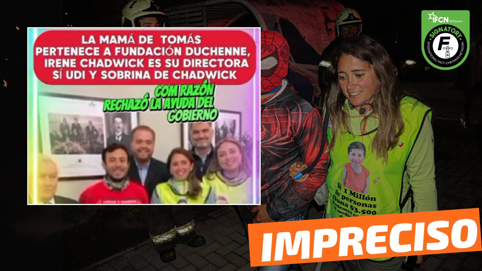 You are currently viewing (Imagen) “La mamá de Tomás pertenece a la fundación Duchenne, Irene Chadwick es su directora y sobrina de Chadwick”: #Impreciso