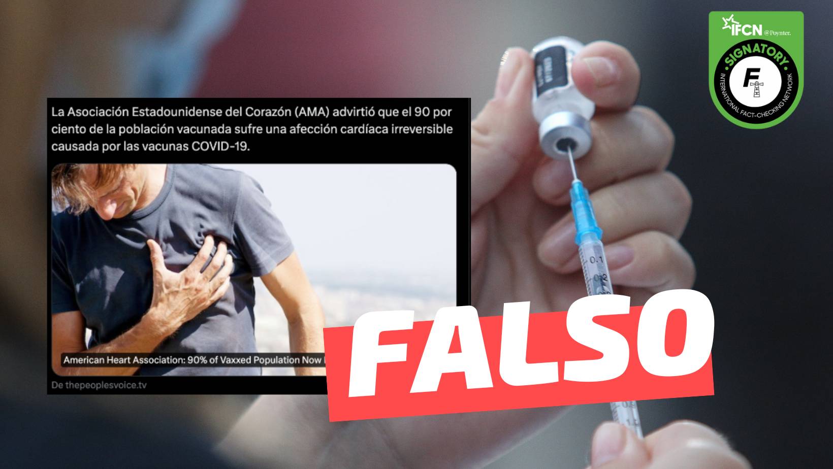 You are currently viewing La Asociación Estadounidense del Corazón aseguró que el 90% de la población vacunada por covid-19 sufre una afección cardíaca irreversible: #Falso