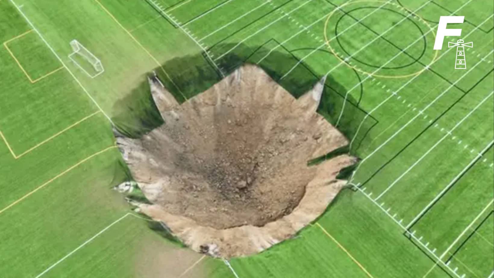 You are currently viewing Socavón de 30 metros se traga parte de una cancha de fútbol en Estados Unidos