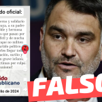 (Imagen) Comunicado oficial Republicanos: “Un abrazo fraterno y solidario al senador Macaya, a su padre y a toda su noble y hermosa familia”: #Falso