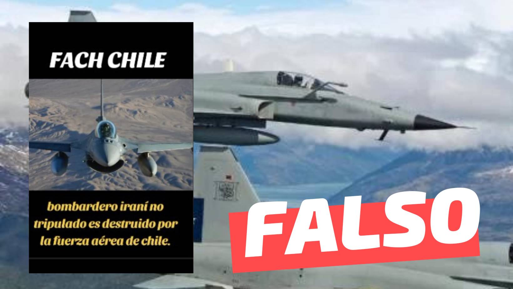 You are currently viewing “Bombardero iraní no tripulado es destruido por la Fuerza Aérea de Chile”: #Falso