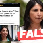 (Imagen) “Karla Rubilar en Puente Alto: ‘Usaré los terrenos municipales vacíos para construir viviendas a los extranjeros'”: #Falso