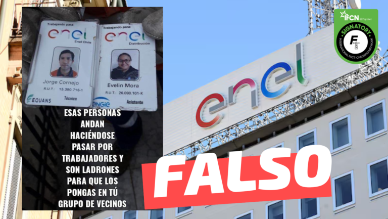 Lee más sobre el artículo (Imagen) “Esas personas andan haciéndose pasar por trabajadores de Enel y son ladrones”: #Falso