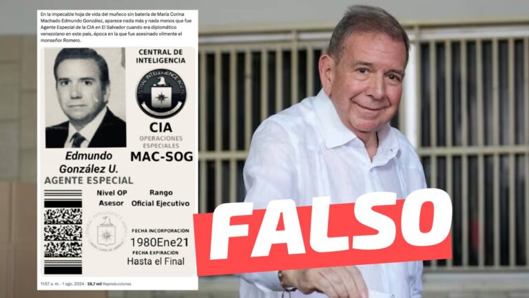 Read more about the article (Imagen) El candidato opositor venezolano Edmundo González fue agente de la CIA: #Falso