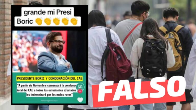 Read more about the article “A partir de noviembre comenzará la condonación total del CAE a todos los estudiantes afectados y se les indemnizará por los malos ratos sufridos”: #Falso