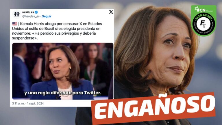 Read more about the article (Video) “Kamala Harris aboga por censurar X en Estados Unidos si es elegida presidenta. ‘Ha perdido sus privilegios y debería suspenderse'”: #Engañoso