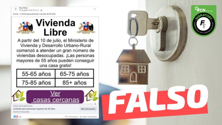 Read more about the article (Imagen) “Las personas mayores de 55 años pueden conseguir una casa gratis”: #Falso