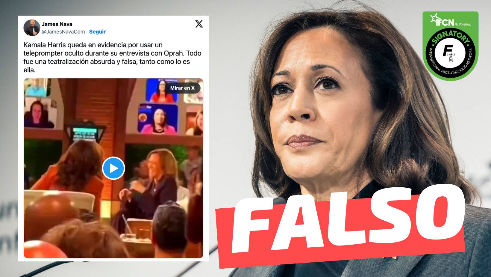 You are currently viewing (Video) Kamala Harris utiliza un teleprompter durante entrevista con Oprah Winfrey: #Falso