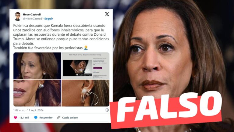 Read more about the article (Imagen) Kamala Harris utilizó aretes con audífonos inalámbricos durante el debate: #Falso