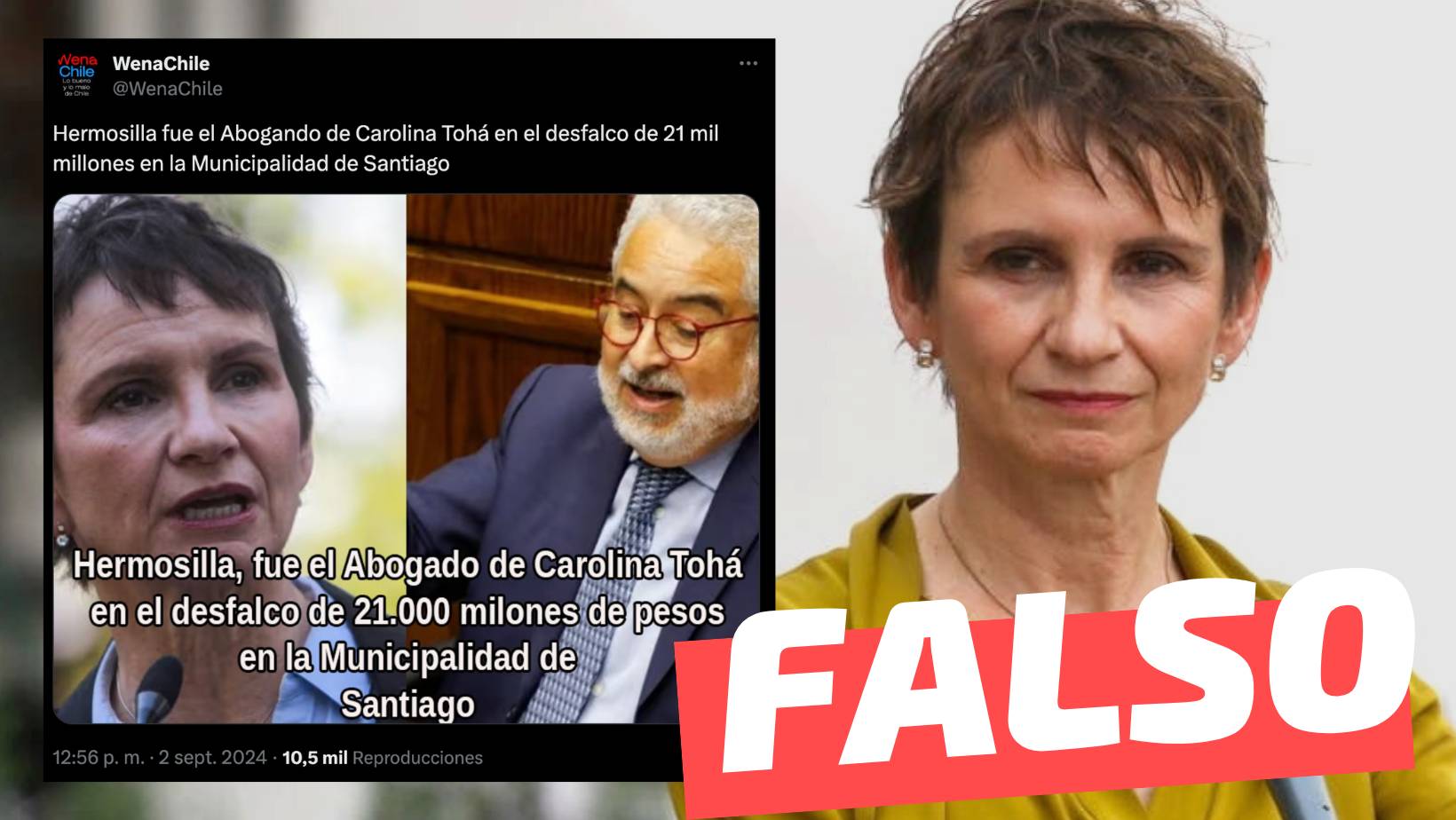 You are currently viewing “Hermosilla fue abogado de Carolina Tohá en el desfalco de los 21 mil millones de la Municipalidad de Santiago”: #Falso