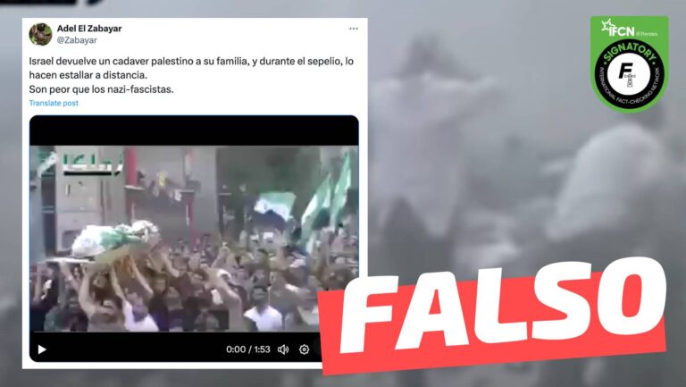 Read more about the article (Video) “Israel devuelve un cadáver palestino a su familia, y durante el sepelio, lo hacen estallar a distancia”: #Falso