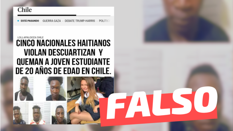 Read more about the article (Imagen) “Cinco haitianos violan, descuartizan y queman a joven estudiante de 20 años de edad en Chile: #Falso