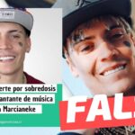 (Imagen) “Anuncian muerte por sobredosis de famoso cantante de música urbana Marcianeke”: #Falso