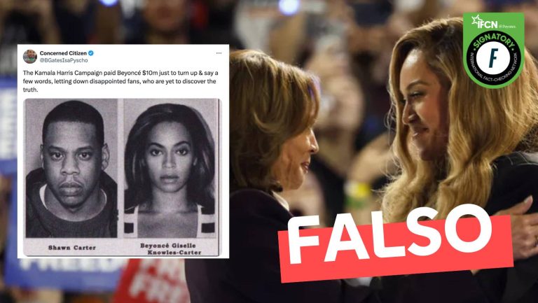 Read more about the article “La campaña de Kamala Harris le pagó a Beyonce 10 millones de dólares”: #Falso