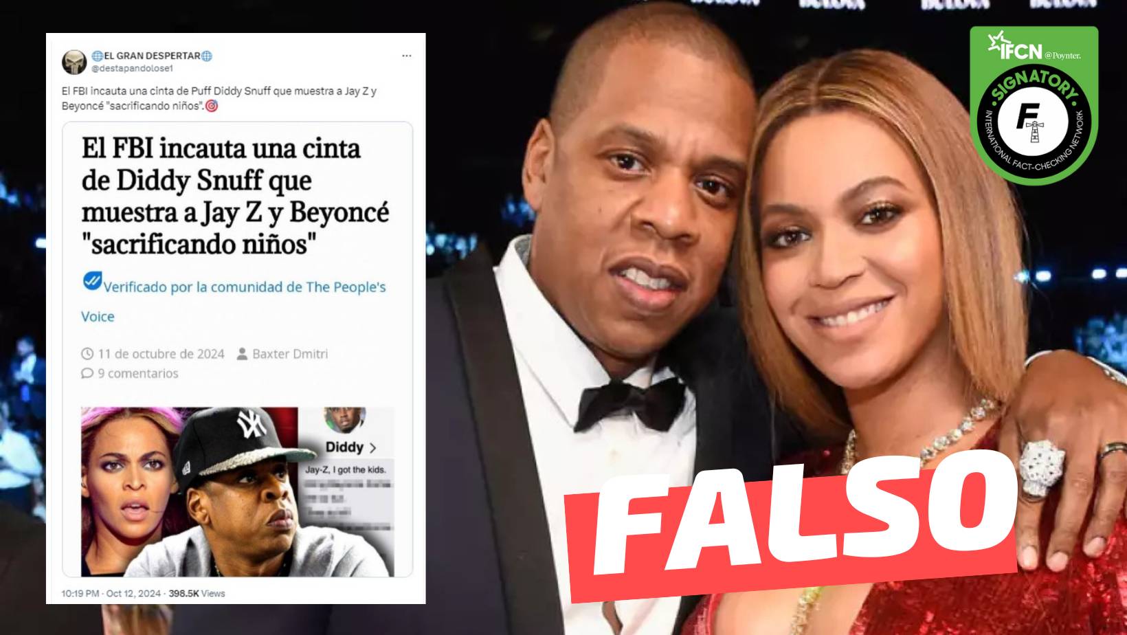 You are currently viewing El FBI incauta una cinta que muestra a Jay-Z y Beyoncé sacrificando niños: #Falso