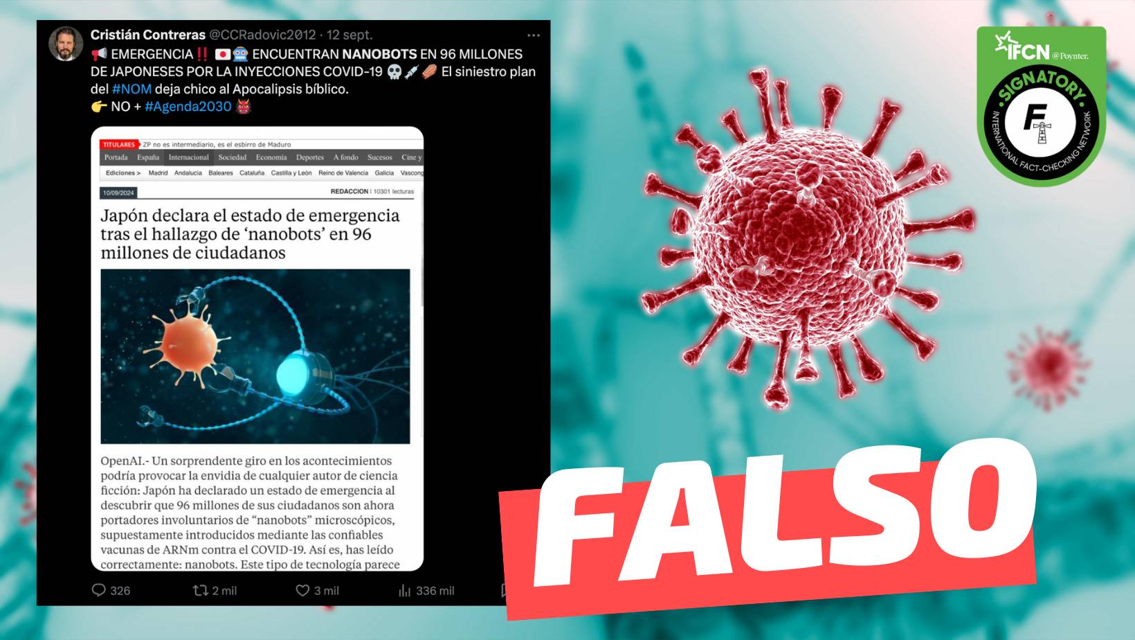 You are currently viewing “Japón declara el estado de emergencia tras el hallazgo de ‘nanobots’ en 96 millones de ciudadanos”: #Falso