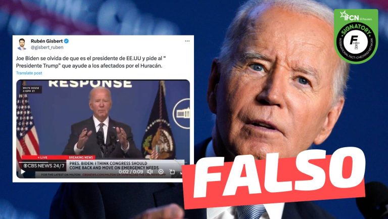 Read more about the article “Joe Biden se olvida de que es el presidente de EE.UU y pide al ‘Presidente Trump’ que ayude a los afectados por el Huracán”: #Falso