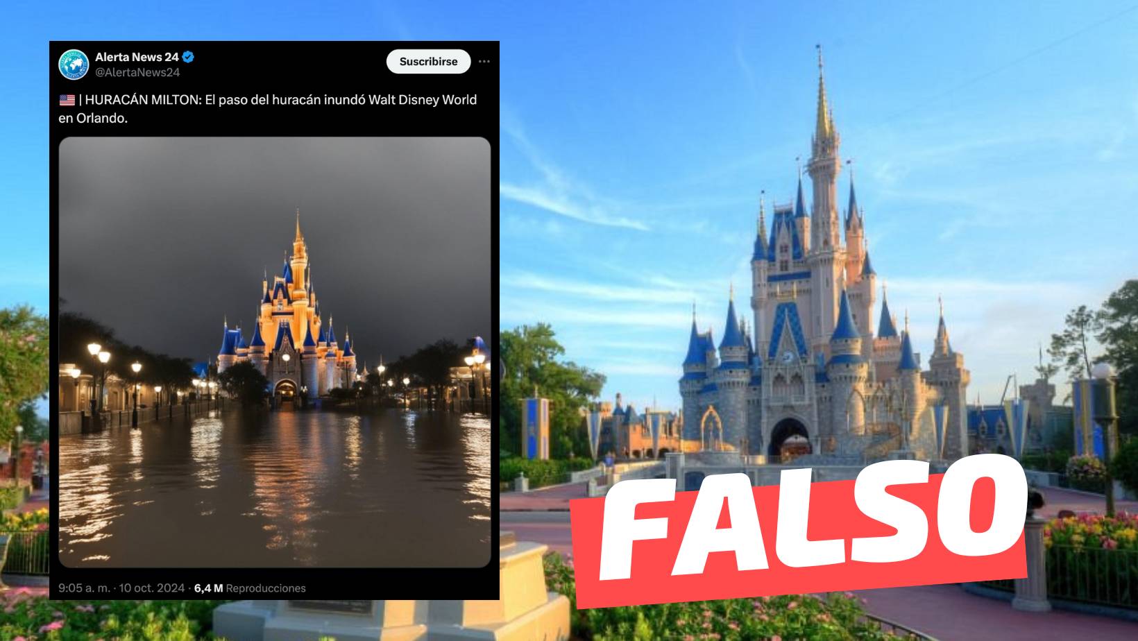 You are currently viewing (Imagen) “Así quedó Disney World tras el paso del Huracán Milton en Florida”: #Falso