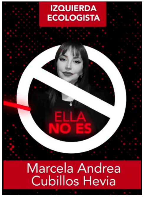 Campaña de Marcela Cubillos Sigall contra Marcela Cubillos Hevia adjuntada en la querella.