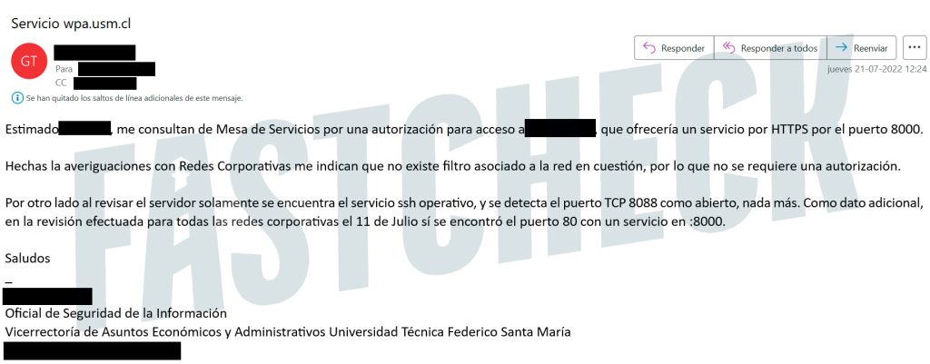 Correo de la USM filtrado en la dark web.