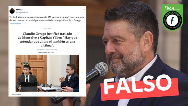 Lee más sobre el artículo “Claudio Orrego justificó traslado de Monsalve a Capitán Yáber”: #Falso