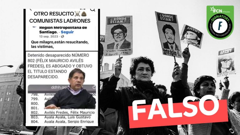 Read more about the article (Imagen)”Detenido desaparecido número 802, Félix Mauricio Avilés Fredes, es abogado y obtuvo su título estando desaparecido”: #Falso