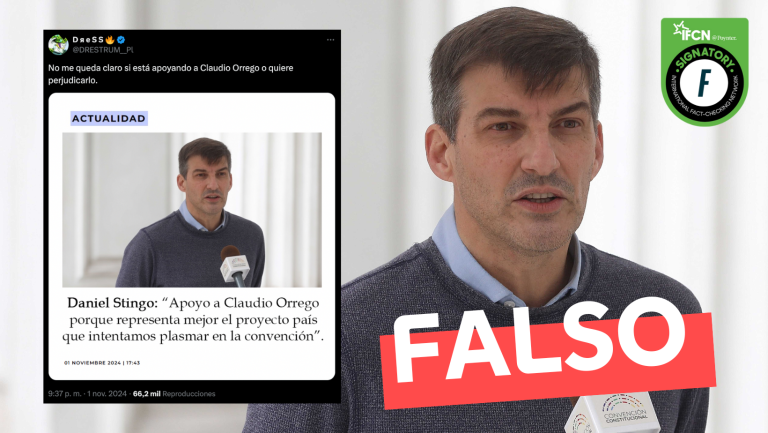 Read more about the article Daniel Stingo dijo que apoya “a Claudio Orrego porque representa mejor el proyecto país que intentamos plasmar en la convención”: #Falso