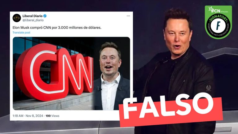 Lee más sobre el artículo (Imagen) “Elon Musk compró CNN por 3.000 millones de dólares”: #Falso