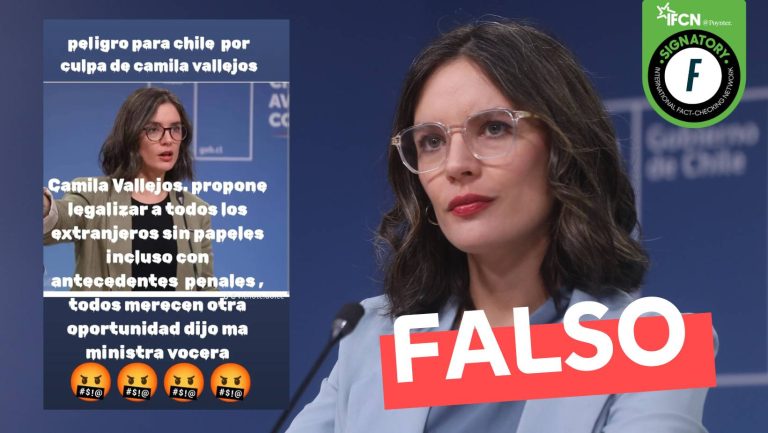 Lee más sobre el artículo “Camila Vallejo propone legalizar a todos los extranjeros sin papeles, incluso con antecedentes penales”: #Falso