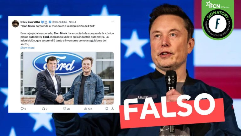 Read more about the article (Imagen) “Elon Musk sorprende al mundo con la adquisición de Ford”: #Falso