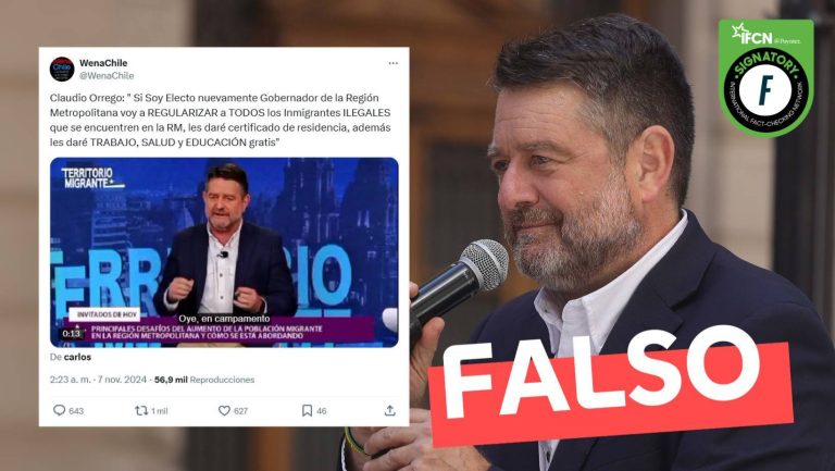 Read more about the article Claudio Orrego: “Si soy electo nuevamente Gobernador voy a regularizar a todos los inmigrantes ilegales”: #Falso