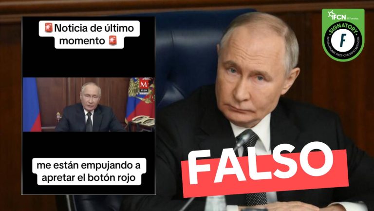 Lee más sobre el artículo Vladimir Putin: “Me están empujando a apretar el botón rojo”: #Falso