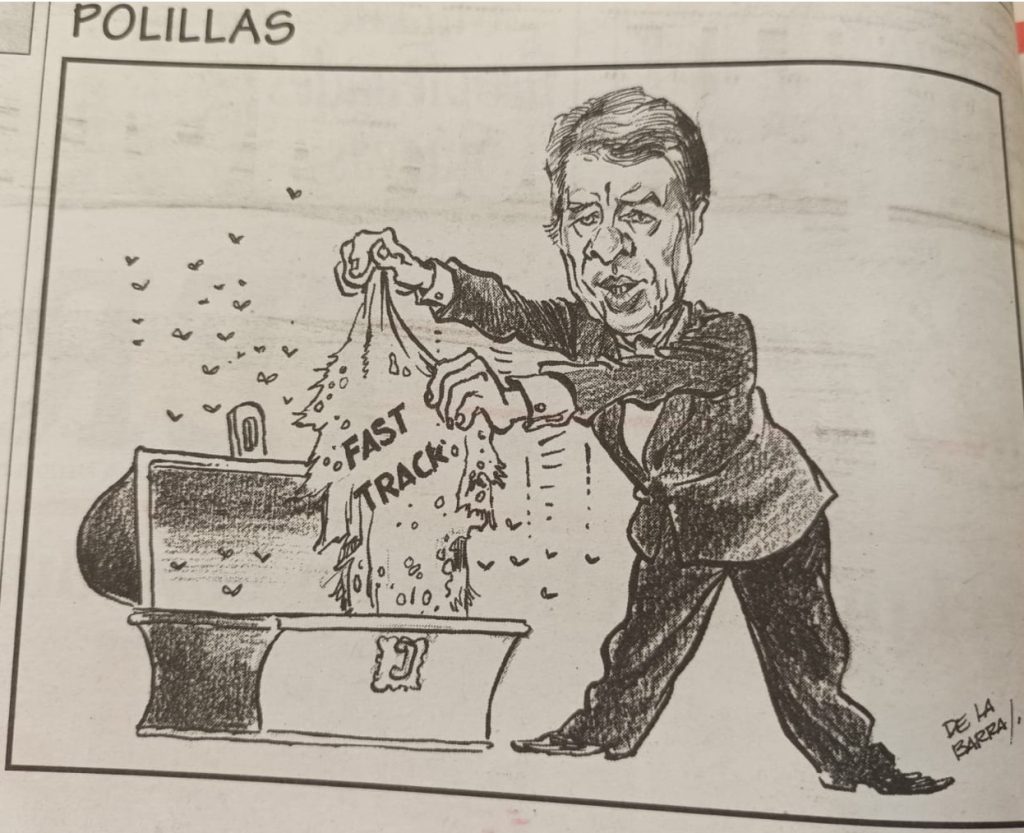 Caricatura de Jimmy Carter en El Mercurio, 1997.